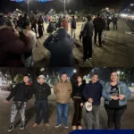 Comunidad educativa durante una actividad de seguridad escolar